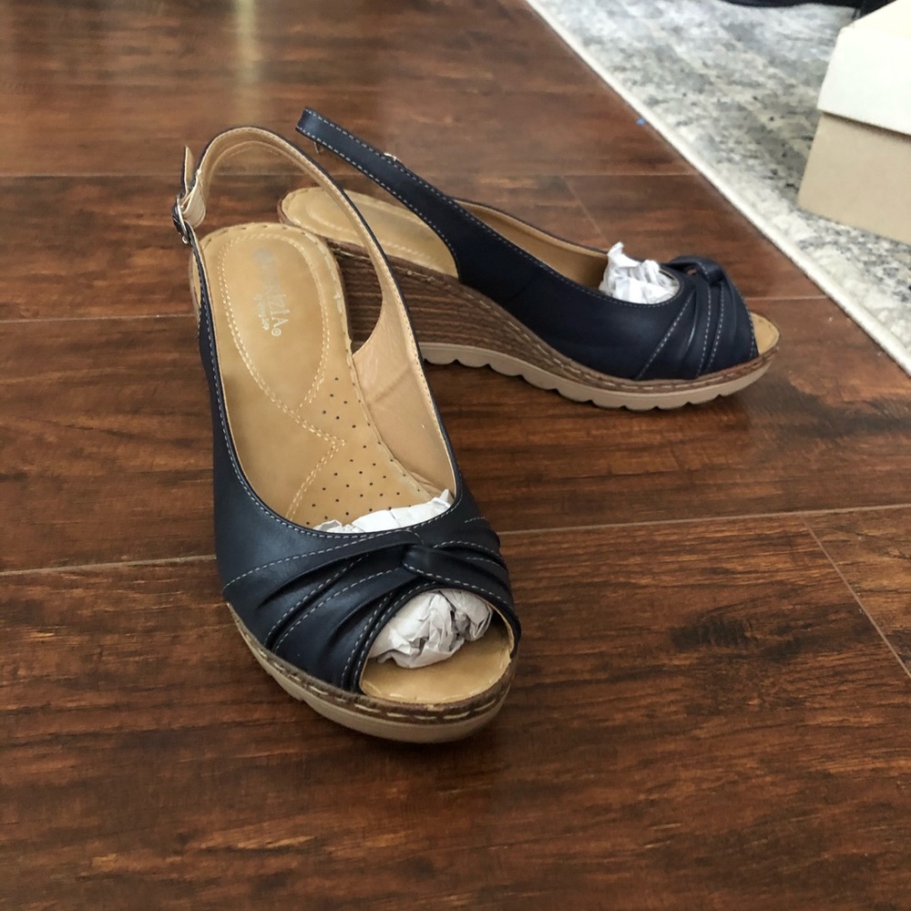 Navy Blue Patrizia Wedges